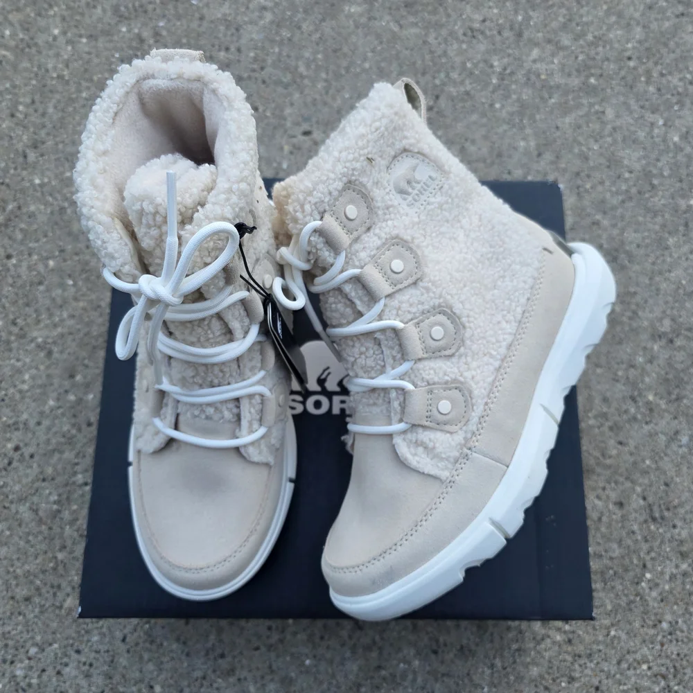 Sorel Explorer Insulated  Cream Winter Boots Women Size 5 - Picture 3 of 14